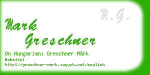 mark greschner business card